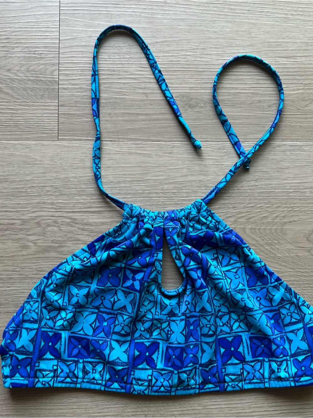 Vintage Blue Swim Halter Top